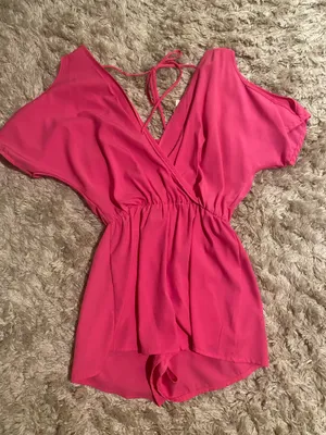 Hot Pink Peppermint Romper thumbnail 1