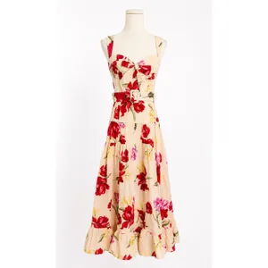 New! Hutch Klea Midi Dress rococo bouquet ivory Sz Small thumbnail 3