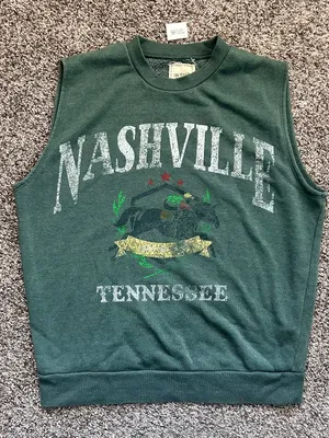 Modish Rebel Women Medium Green Nashville Cowboy Western Sleeveless Top thumbnail 1