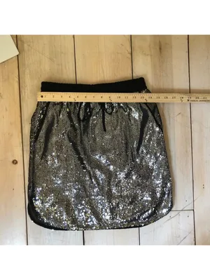 Anthropologie Harlyn NWT Sequin Stretch Waist Mini Skirt Drawstring Size XS thumbnail 10
