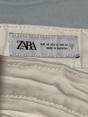 Zara White Cropped Straight-Leg Jeans thumbnail 4