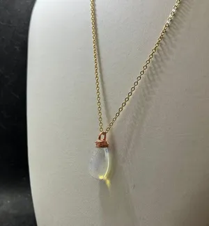 Handmade Opalite Drop Gold Chain Necklace thumbnail 2