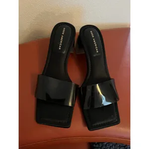 Good American Womens‎ Shoes Slides Sandals Block Heel Ombre Square Toe Black 8.5 thumbnail 8