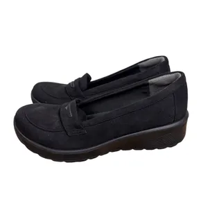 Bzees Black Fabric Penny Loafer Wedge Shoes Womens 7M Slip On Comfort Casual thumbnail 5