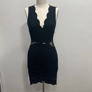 Windsor M Medium Dress Bodycon Black Lace Whimsygoth Fairy Coquette Sexy Stretch thumbnail 4