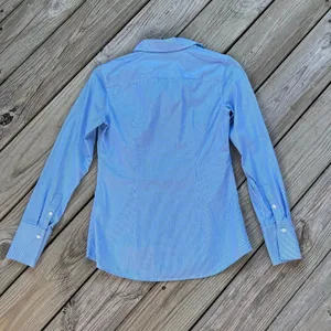 Banana Republic Women's Blue & White Striped Riley Shirt Size 0 thumbnail 2