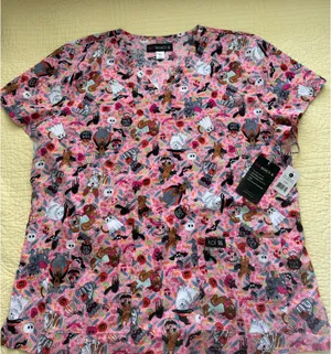 Koi Basics Halloween Scrub Top – XL 🎃👻 (NWT) thumbnail 1