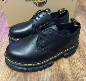 DR MARTENS Audrick 3 eye black leather platform lace up oxfords shoes sz 7 new thumbnail 1