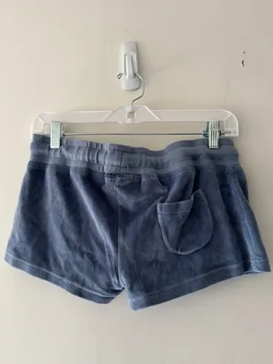NEW!! Iets Frans Urban Outfitters‎ Mini Blue Velvet Shorts thumbnail 4