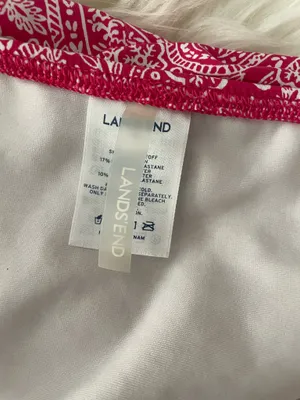 Lands End Flounce Swim Skirt Pink White thumbnail 5
