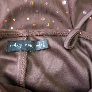 Vintage Y2K Ruby Rox Brown Sparkley Midi Dress thumbnail 8