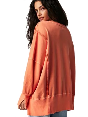 Free People We The Free Camden Sweatshirt Pomplemousse Orange Extra Small thumbnail 2