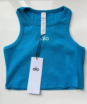 Alo Yoga Ribbed Cropped Racerback Sports Bra (Size S) thumbnail 1