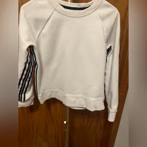 Athleta White 247 Stripe Crewneck Sweatshirt Size Small thumbnail 4
