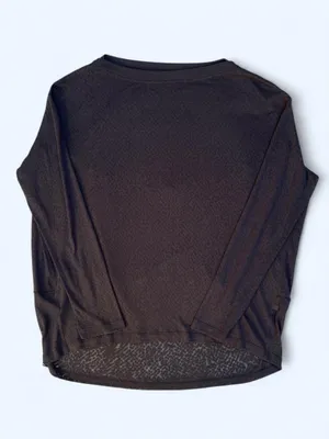 Lululemon Back in Action long g sleeve veil black loungewear activewear gym L thumbnail 5