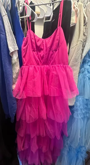 Lulus Hot Pink Prom Dress Sequin thumbnail 1