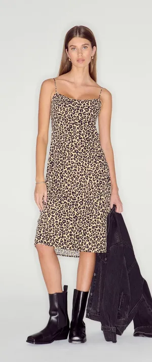 Abercrombie cheetah print slip dress thumbnail 1