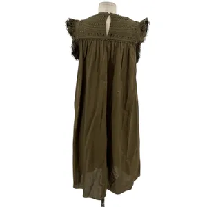 Boden Broderie Detail Midi Dress Eyelet Cotton Olive Green Size US 8P‎ Petites thumbnail 10