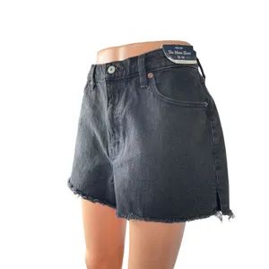 Abercrombie & Fitch The Mom Shore High Rise Black Cutoff Denim Jean Shorts 12 thumbnail 2