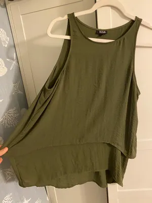 a.n.a Olive Green Flowy Tank Top thumbnail 1