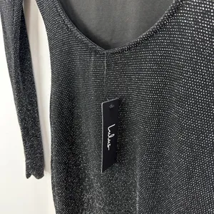 Lulus Gift of Love Black and Silver Backless Long Sleeve Bodycon Dress XS NWT thumbnail 10