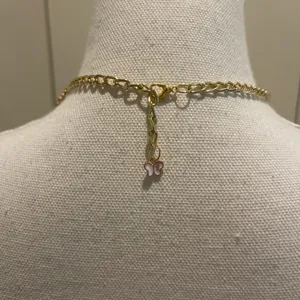 Pink and gold charm choker necklace thumbnail 5