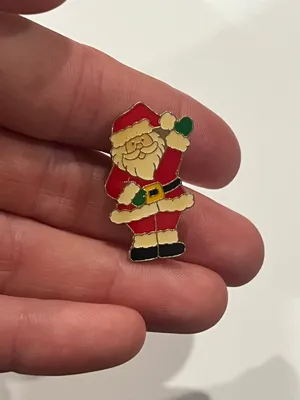 Cloisonne Style Enameled Christmas Holiday Santa Lapel Pin - Vintage thumbnail 2