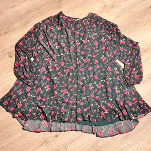 Free People Flower Fields Mini Dress‎ Drawstring Waist Teal Pink Medium M thumbnail 3
