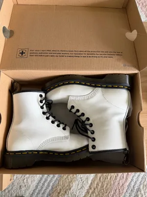 Dr. Martens 1460 Women’s White Leather Boots thumbnail 1