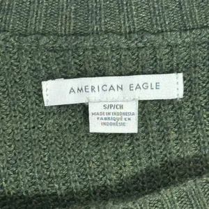 American Eagle Colorblock Striped Crewneck Sweater Green Grey Yellow Size S thumbnail 6