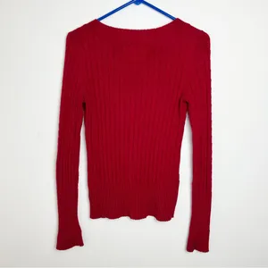 American Eagle Outfitters Vintage 90s Y2K Fitted Knit Sweater Size Small Red thumbnail 4