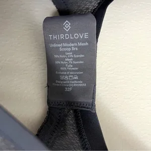NWT ThirdLove Unlined Modern Mesh Scoop Bra in Gray Size 32F/32DDD Underwire thumbnail 10
