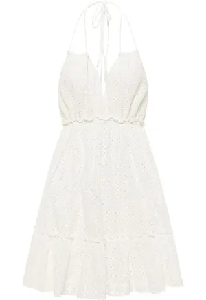 NWT Womens Olivaceous White Eyelet Style Spring Halter Dress - Sz M thumbnail 1