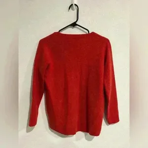 Madewell Kyle Waffle Henley Red XS Holiday Versatile Comfortable Basic thumbnail 3