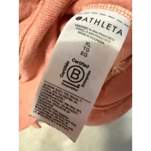 Athleta Coaster Luxe Sweatshirt Womens XL Pink Mock Neck Tencel Fleece Pullover thumbnail 4