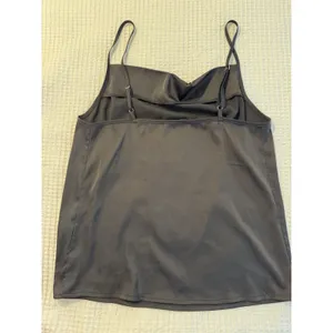 Famulily Black Cowl Neck Tank Top Women's Medium Old Money Aesthetic Clean Girl thumbnail 4