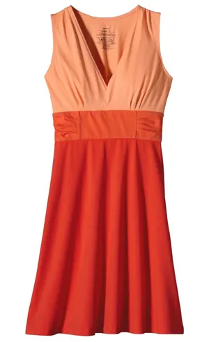 Patagonia orange organic cotton Margot fit n flare dress XS summer athleisure‎ thumbnail 1