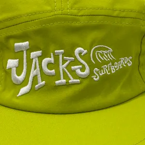 Jacks Surfboards Wave Lime Green 5 Panel Surf Camp Hiking Surfer Skate Hat Cap thumbnail 2