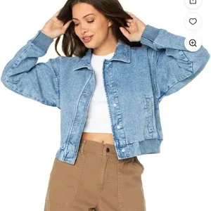 Celebrity Pink Light Blue Jean Jacket thumbnail 1
