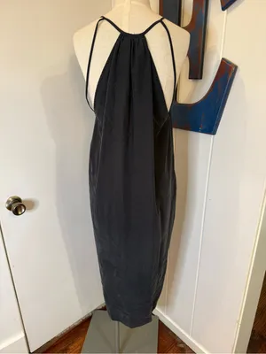 silence + noise Urban Outfitters charcoal black slip dress Sz S thumbnail 3