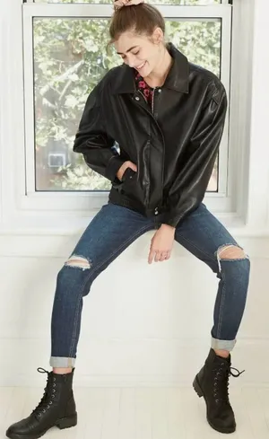 Wild Fable Women’s Black Zipper/Snap Jacket XS NWT thumbnail 1