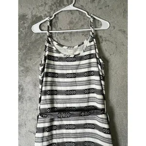 Garnet Hill Cotton Jacquard Woven Maxi Dress Black White Boho Southwest Size 8‎ thumbnail 3