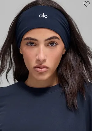 Alo Yoga NWT Performance Conquer Navy Blue Headband thumbnail 1