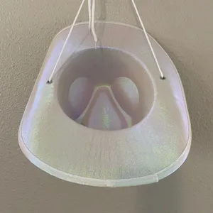 White Iridescent Cowgirl Hat Western Country Festival Summer Party Going Out thumbnail 4