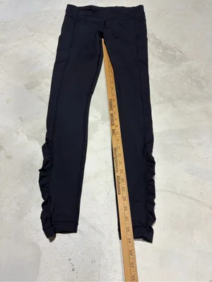 Lululemon cinched bottom black leggings 6 thumbnail 3