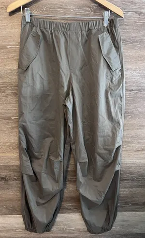 Zara Green Wide Leg Parachute Pants Women Small Balloon Cargo Style thumbnail 1