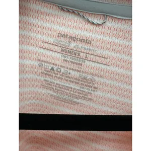 Patagonia Women L Capilene 3 Midweight Polartec Quarter Zip Striped Orange Large thumbnail 6