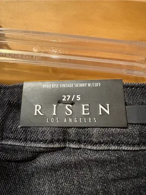 Risen women’s The Hazen Distressed Skinny Jeans size 27/5 black/grey NWT thumbnail 8