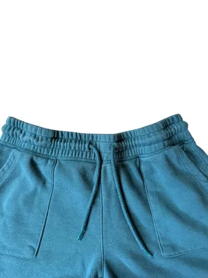 Reebok turquoise fleece athletic shorts drawstring waist and pockets size small thumbnail 3