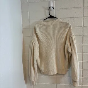 & other stories cream oversized knit sweater thumbnail 5